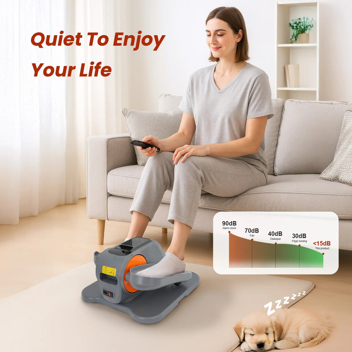 Under-Desk Elliptical Machine Portable Mini Elliptical 12 Manual Modes 3+12-Level 3 Auto Modes Elliptical Leg Exerciser for Seniors and Office Workers – for Rehabilitation & Fitness