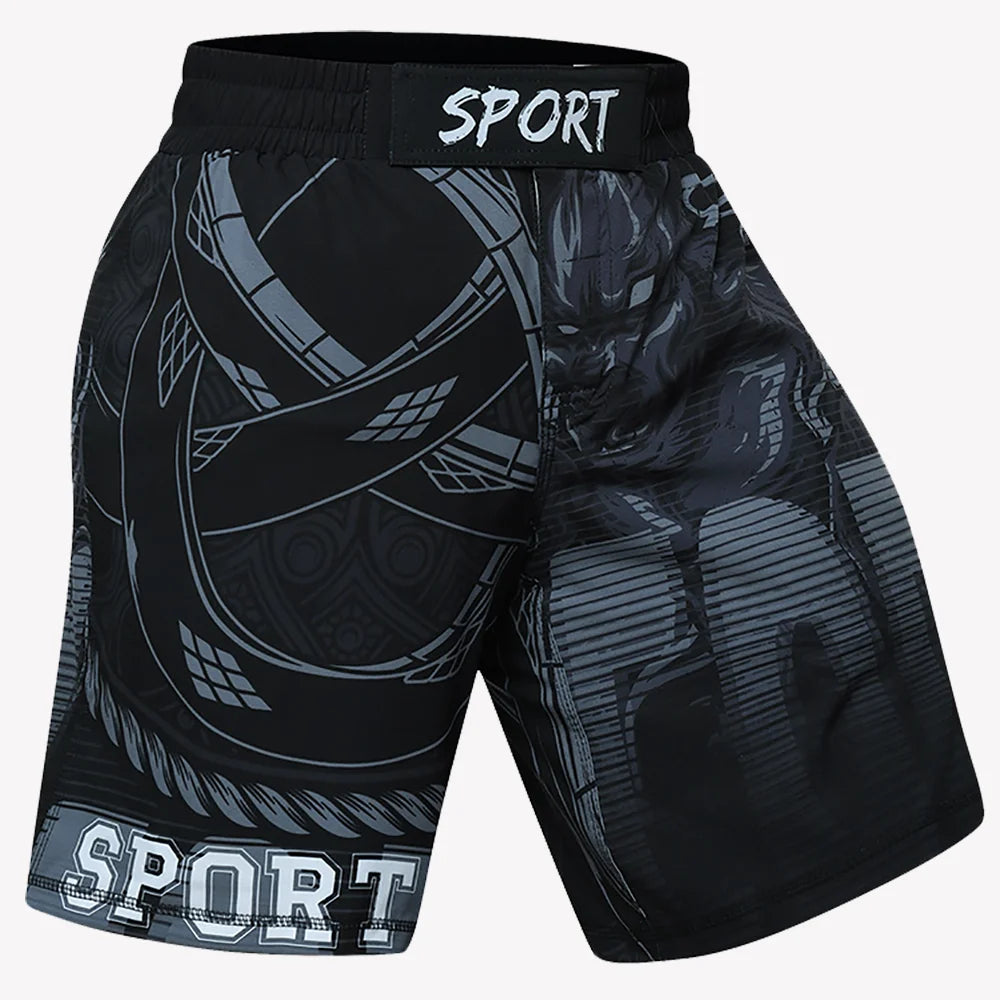 Men MMA Shorts Muay Thai Jiu Jitsu Training Shorts Animal Printed Elastic Waist Gym Fitness Male Boxing Clothes Custom Pattern