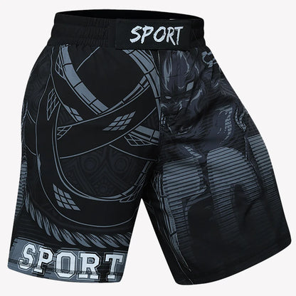 Men MMA Shorts Muay Thai Jiu Jitsu Training Shorts Animal Printed Elastic Waist Gym Fitness Male Boxing Clothes Custom Pattern
