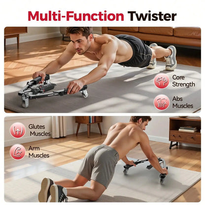 2-IN-1 Arm Trainer With Ab Roller Wheel, Adjustable 22-440lbs Hydraulic Power Chest, Shoulders, Forearm, Triceps &Amp; Core Muscle Strengthener (Includes Backpack & Pad)