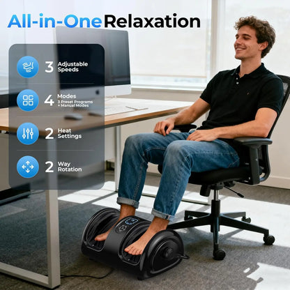 Shiatsu Foot Massager Calf Massage Machine Airbag Heated Vibration 3 Levels Detachable Kneading Massager Tired Relief Home Spa