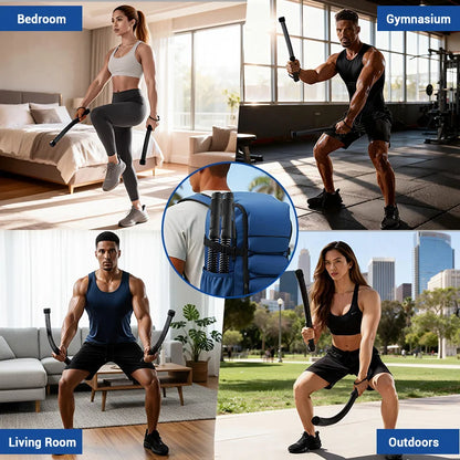 UMAY Ropeless Battle Rope, Low‑Noise Resistance Exercise Rope, Portable Cordless Training Rope for Full‑Body Workout Home Gym Fitness Equipment