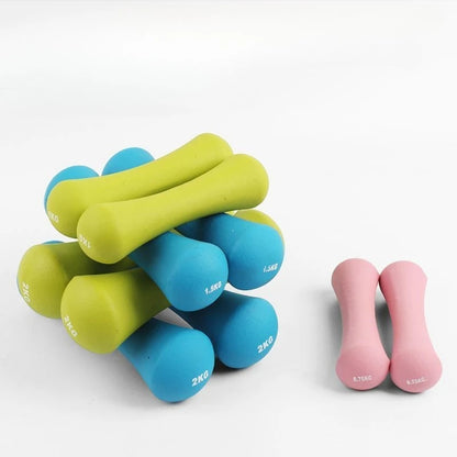 Gym At Home Hand Weights Set Pilates Yoga Strength Neoprene Weights Gym Home 2kg Ergonomic Bone Dumbbell 0.75kg 1kg