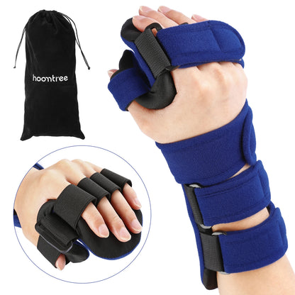 Hand Splint Functional Hand Orthosis Night Immobilizer Wrist Brace with Finger Separator for Stroke Relieve Carpal Tunnel Pain
