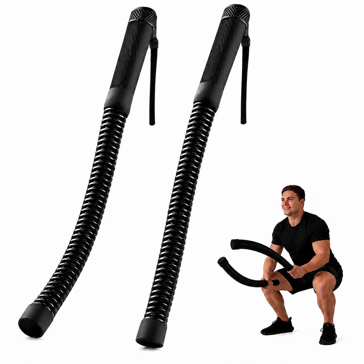 UMAY Ropeless Battle Rope, Low‑Noise Resistance Exercise Rope, Portable Cordless Training Rope for Full‑Body Workout Home Gym Fitness Equipment