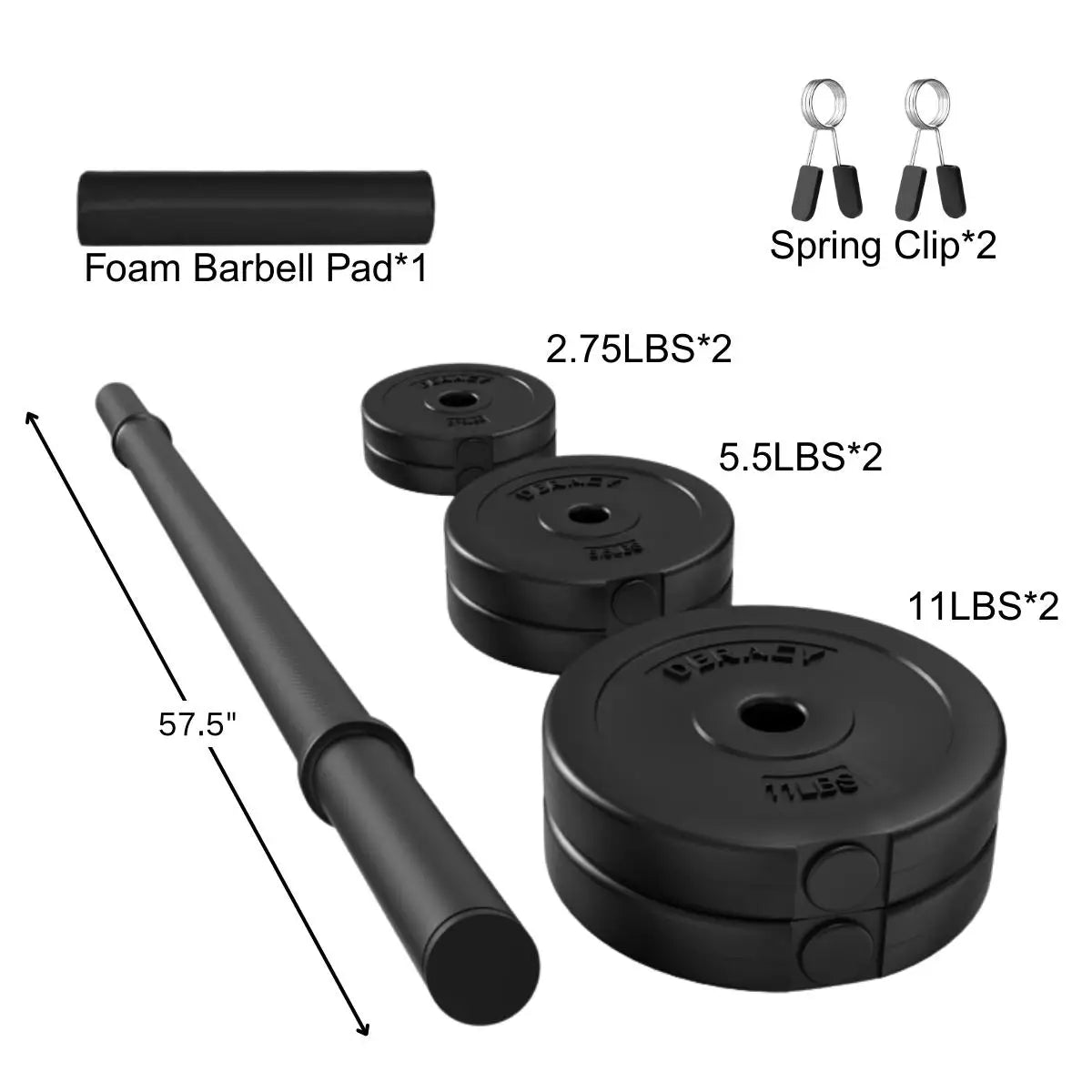 RELIFE Adjustable Barbell Set Total Weight Set for Lifting, 45 LB Weight Bar Set with Adjustable Free Weights for Workout