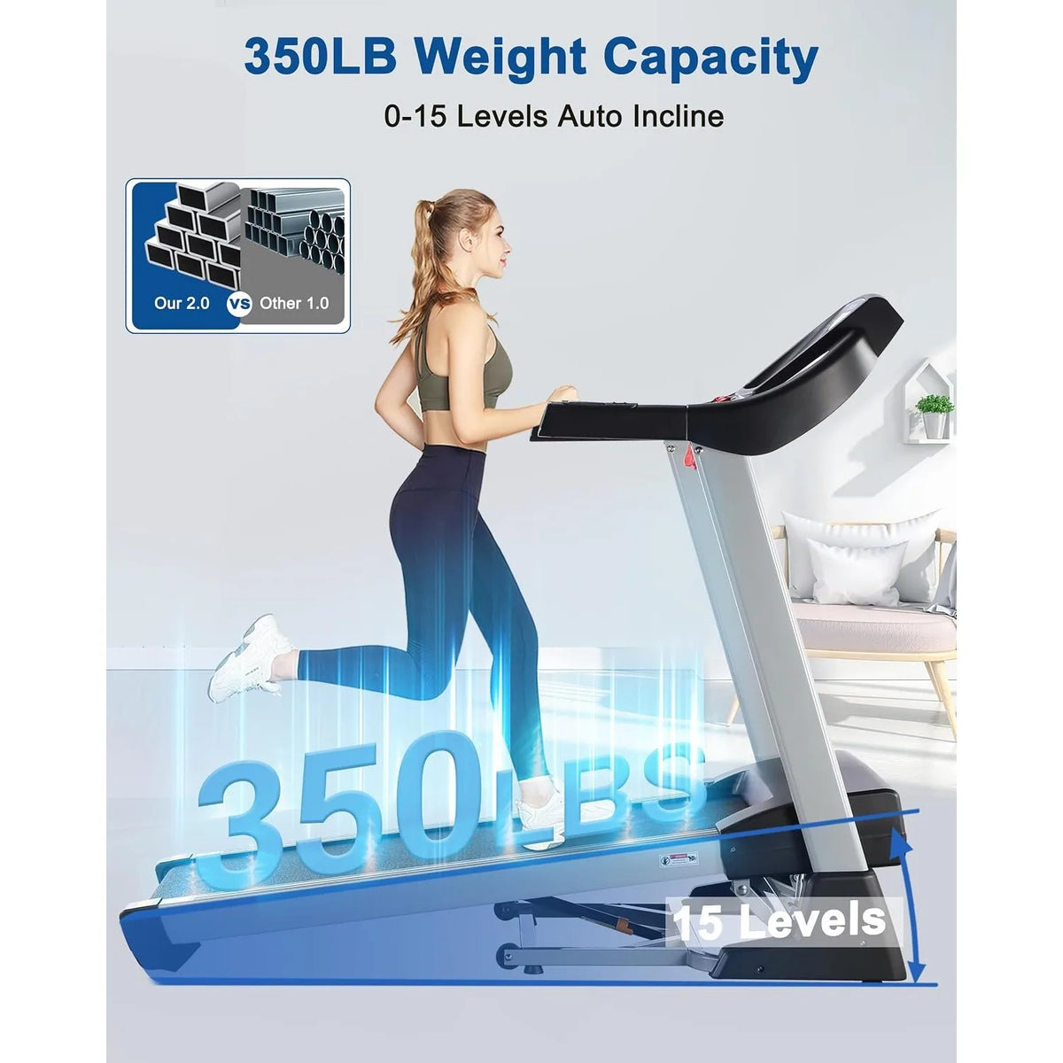 Foldable Treadmill,Auto Incline & Heavy Duty & Wide Belt,Home Workout, Custom