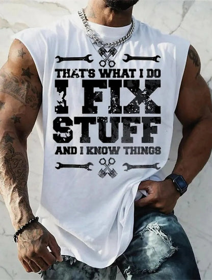 Men's Bottom Shirt Pattern Boat Rudder O Neck 3D Outdoor Street Sleeveless Printed Clothing Athletic Casual Big & Tall Tank Top