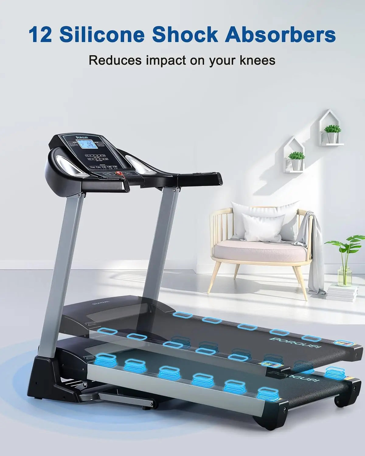 Foldable Treadmill,Auto Incline & Heavy Duty & Wide Belt,Home Workout, Custom