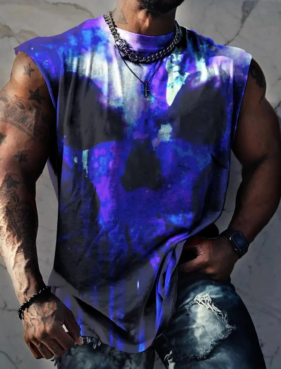 Men's Fitness Clothing 3D Phoenix Printed Sleeveless Shirt Running Sports Undershirt Mens Quick-Drying Bodybuilding Bottom Shirt