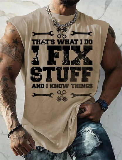 Men's Bottom Shirt Pattern Boat Rudder O Neck 3D Outdoor Street Sleeveless Printed Clothing Athletic Casual Big & Tall Tank Top