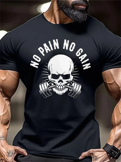 New Men's Fitness T-Shirt Fierce Gym Sports Short-Sleeved Top Quick-Dry Round Neck T-Shirt Fitness Competition Training Clothes