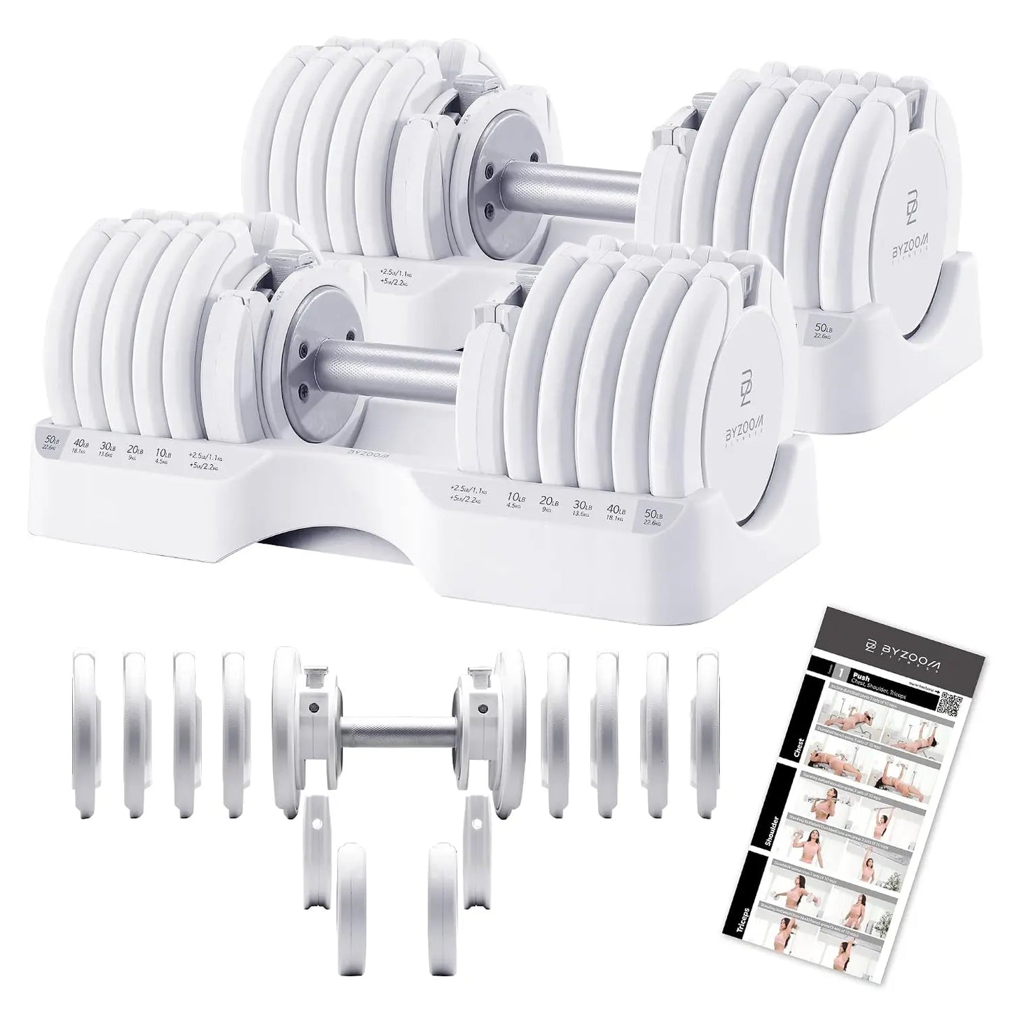 Pure Series Adjustable Dumbbell - 12.5/25/27.5/50/55/75lb - ONE UNIT OR PAIR(check QTY before purchase) - 5-in-1/, Custom