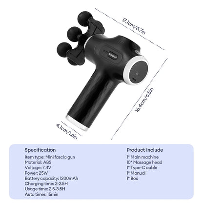 High Power Fascia Massage Gun Replaceable Massage Heads High-Frequency Vibration Body Massage Gun Full Body Muscle Relaxation