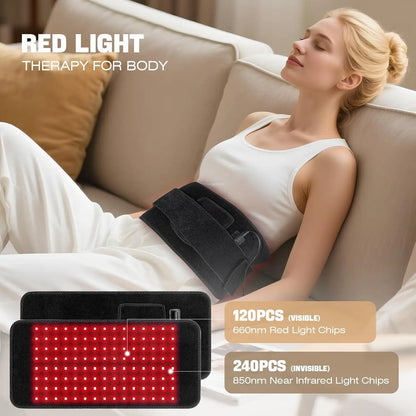 Red Light Therapy for Body,660&850nm Infrared Light Therapy Pad with Timer,Wearable for Back Knee Hip Shoulder Muscle Relaxation