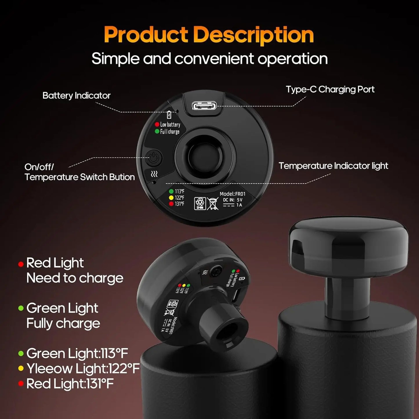 LINGTENG Deep Tissue Massage Gun, Portable Electric Muscle Massager, 20‑Speed Levels, 7 Massage Heads, 1800mAh Rechargeable Battery, Heat Function, with Storage Case, for Back Neck Shoulder, Father's Day Gift for Colleagues