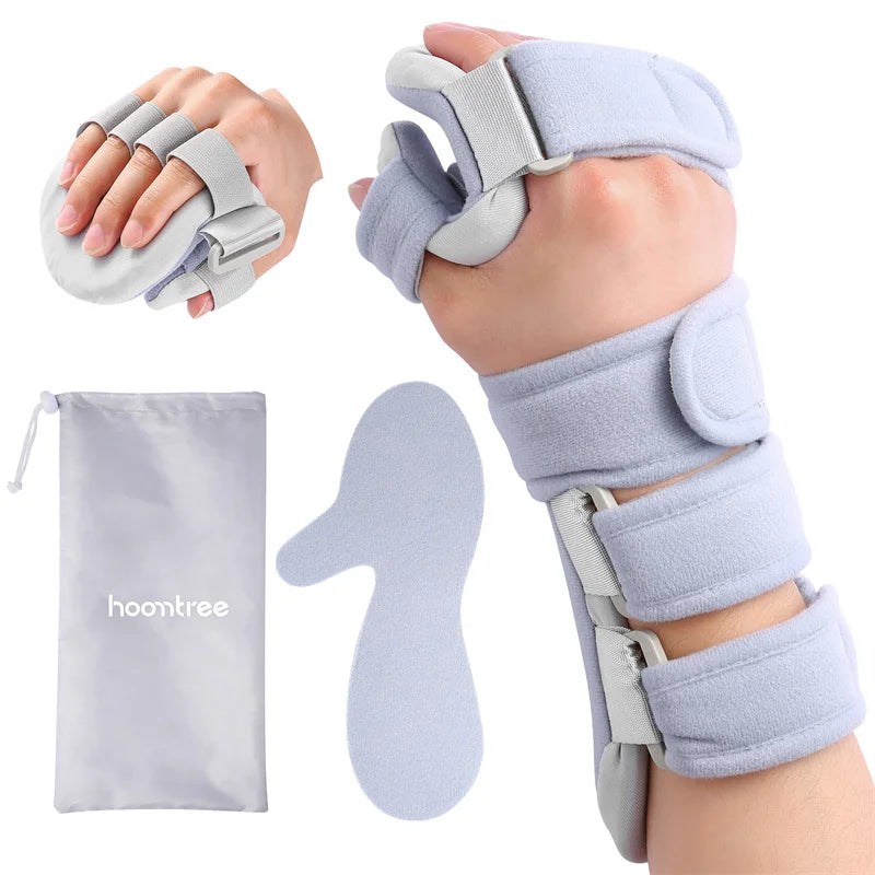 Hand Splint Functional Hand Orthosis Night Immobilizer Wrist Brace with Finger Separator for Stroke Relieve Carpal Tunnel Pain