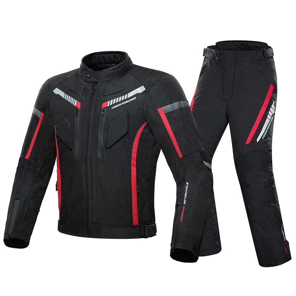 HEROBIKER Waterproof Motorcycle Jacket Man Racing jacket Wearable Motorcycle Pants Moto Jacket  With EVA Protection