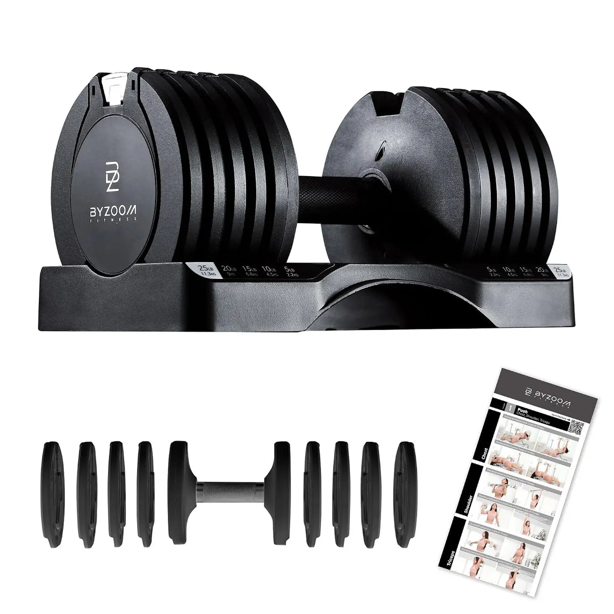 Pure Series Adjustable Dumbbell - 12.5/25/27.5/50/55/75lb - ONE UNIT OR PAIR(check QTY before purchase) - 5-in-1/, Custom