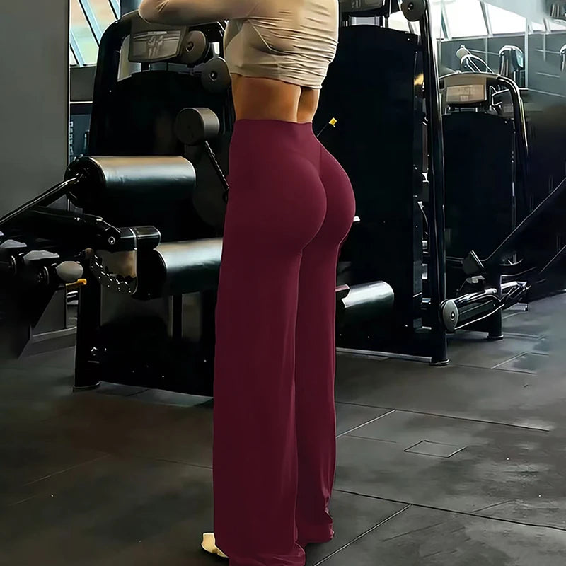 Yoga Fitness Wide Leg Pants Women 2026 Sexy High Waist Hip Lifting Gym Leggings Woman Quick Drying Running Sports Trousers Mujer