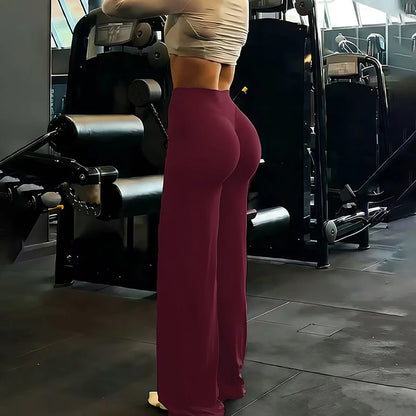 Yoga Fitness Wide Leg Pants Women 2026 Sexy High Waist Hip Lifting Gym Leggings Woman Quick Drying Running Sports Trousers Mujer