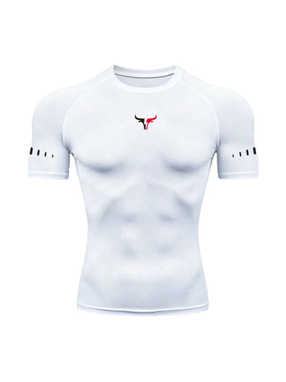 Men's Compression T-Shirt Quick Dry Breathable Elastic Gym Tee Multi Colors Available for All Seasons Running Fit Single Piece