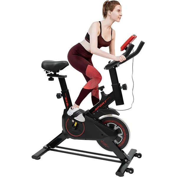 Home Spinning Bike Gym Fitness Equipment Indoor Cycling Exercise Cardio Machine with LCD Display & Adjustable Resistance