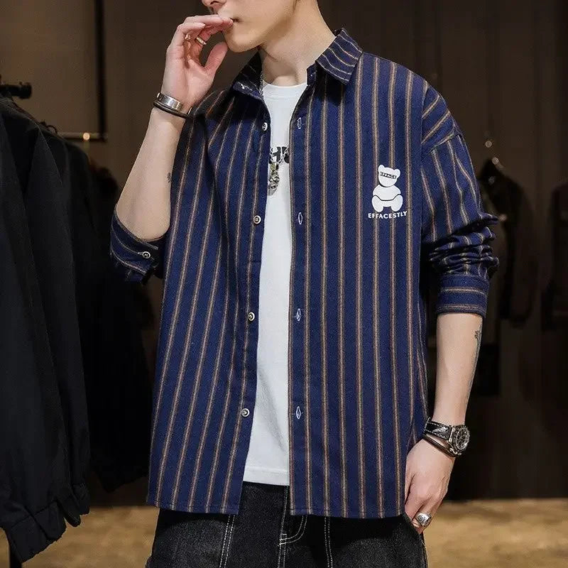 Shirts and Blouses for Men with Pocket Clothing Plaid Man Tops Red Cargo Geometric Sleeves S Collar Korean Style Xxl Hipster I