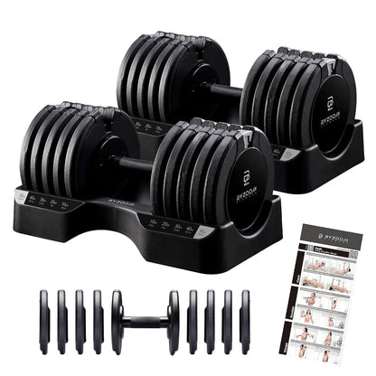Pure Series Adjustable Dumbbell - 12.5/25/27.5/50/55/75lb - ONE UNIT OR PAIR(check QTY before purchase) - 5-in-1/, Custom