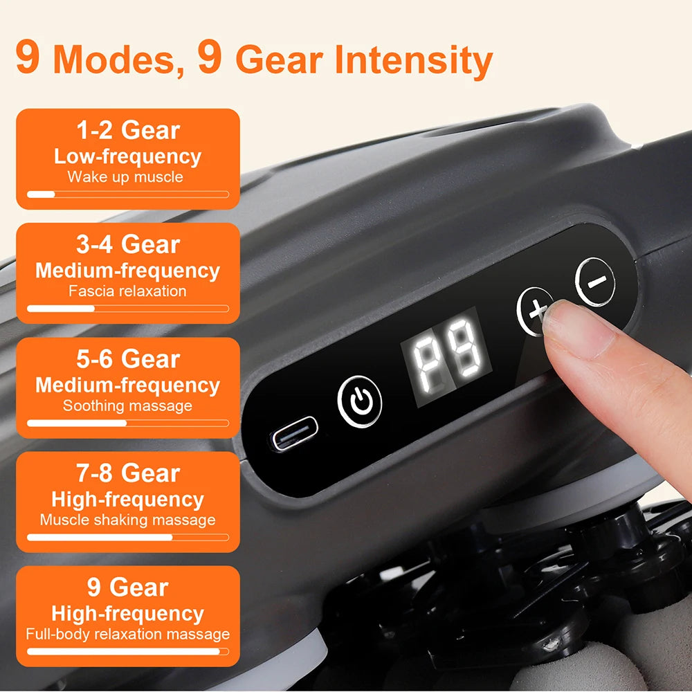 42 Heads Fascia Gun High-Frequency Vibration Deep Body Massage Device Back Waist Thigh Massager Neck Shoulder Muscle masajeador