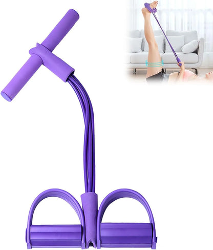4-Tube Pedal Resistance Band Multifunction Tension Rope Elastic Yoga Puller Home Gym Body Stretching Trainer Workout Equipment