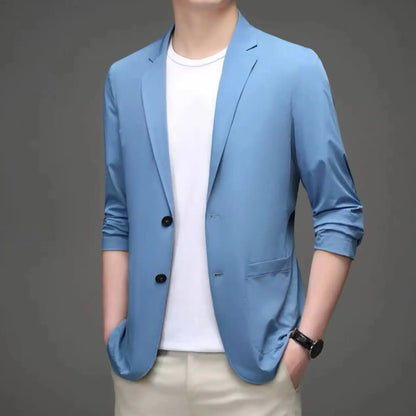 Men's Ice Silk Western-style Clothes Casual Suit Jackets Breathable Sun Protection Coats Lightweight Spring Summer Men Clothing