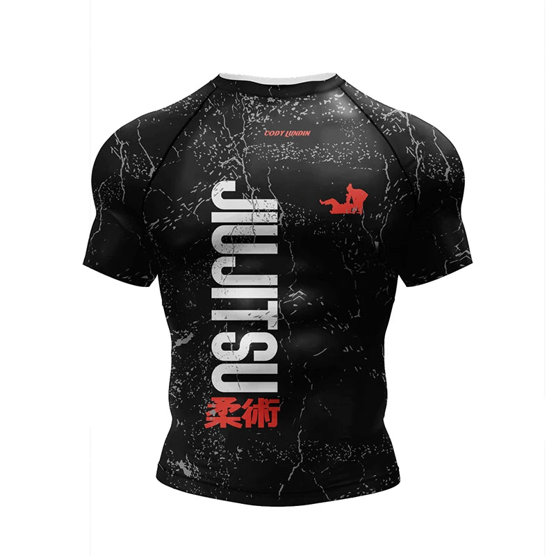 New Kimono Jiu Jitsu Rashguard for Men MMA T-Shirt+Pant 4Pcs/Set Muay Thai Shorts BJJ Rash Guard Gym Boxing Jerseys Sportswear
