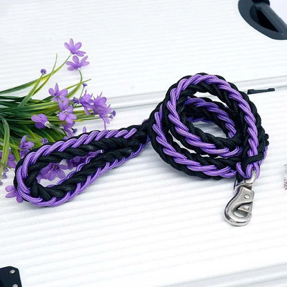 4.5ft Heavy Duty Large Dog Leash Durable Nylon Braided Lead for Small Medium Big Dogs Walking Hunting Camping Pet Accessories