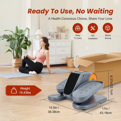 Under-Desk Elliptical Machine Portable Mini Elliptical 12 Manual Modes 3+12-Level 3 Auto Modes Elliptical Leg Exerciser for Seniors and Office Workers – for Rehabilitation & Fitness