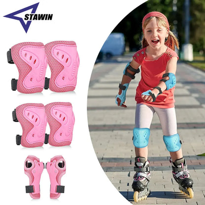 6 in 1 Knee Pads Elbow Pads with Wrist Guards for Ages 3-10, Protective Gear for Skating, Cycling, Biking,Roller Skates,Scooters