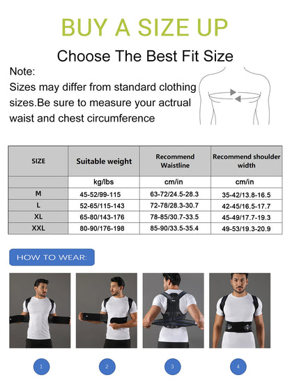 VBOSi Adjustable Back Support Posture Corrector for Men And Women