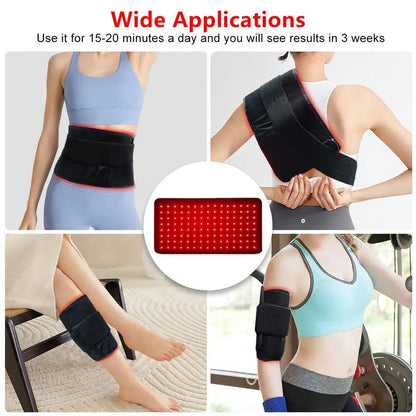 Red Light Therapy for Body,660&850nm Infrared Light Therapy Pad with Timer,Wearable for Back Knee Hip Shoulder Muscle Relaxation