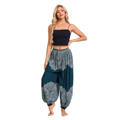Boho Yoga Pants Women Hippie Harem Printed Dyeing High Waisted Wear Pantalone De Mujer Cintura Alta Calca Feminina Beach