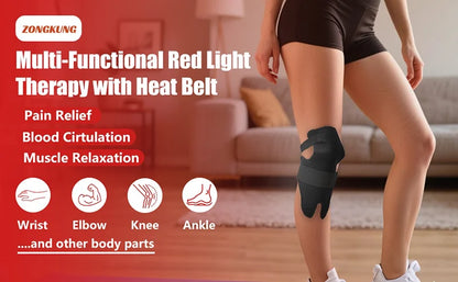 78LEDs Red Light Therapy Wrap for Body Pain Relief 3-in-1 660nm&850nm Near-Infrared Pad with Heating for Knee  Feet Muscle Repai