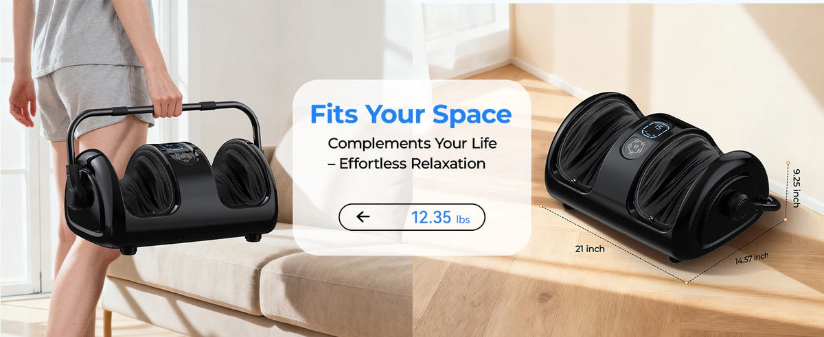 Shiatsu Foot Massager Calf Massage Machine Airbag Heated Vibration 3 Levels Detachable Kneading Massager Tired Relief Home Spa
