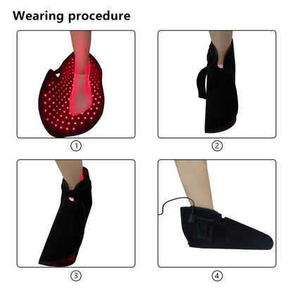 Red Light Therapy for Feet,Infrared Light Therapy Shoes Wraps Toes & Ankle,Led Near Infrared Light Boots,Adjustable Power & Time
