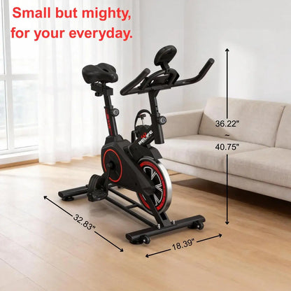 RELIFE Exercise Bike Stationary for Home Indoor,Cycling Bike with Silent Belt Drive for Home Cardio,Brake Pad
