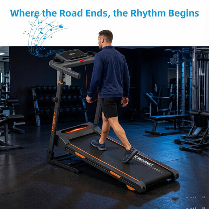 3-Level Adjustable Height Folding Treadmill,3.0HP Brushless Motor,Low Noise Below 45dB,15% Auto Incline,Quiet Shock Absorption Indoor Running Machine