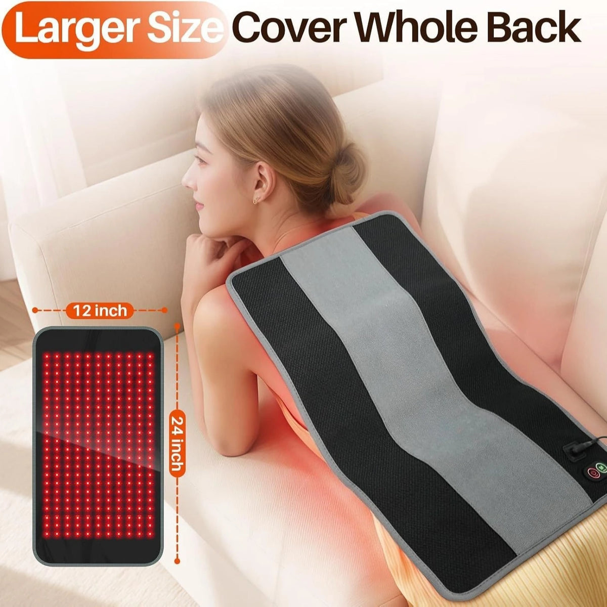 New Large Size 242LEDs Red Light Therapy Pad 660&850nm Near Infrared Light Therapy for Body Relax & Massage Muscles Pain Relief