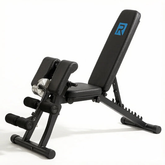 Adjustable Roman Chair Hyperextension Bench, 5mm Thick Steel Frame 660LBS Static Load 330LBS User Weight Capacity with 2 Resistance Bands Multi-Position Adjustment Suction Cup Anti-Slip Base for Home Gym Full Body Strength Tr