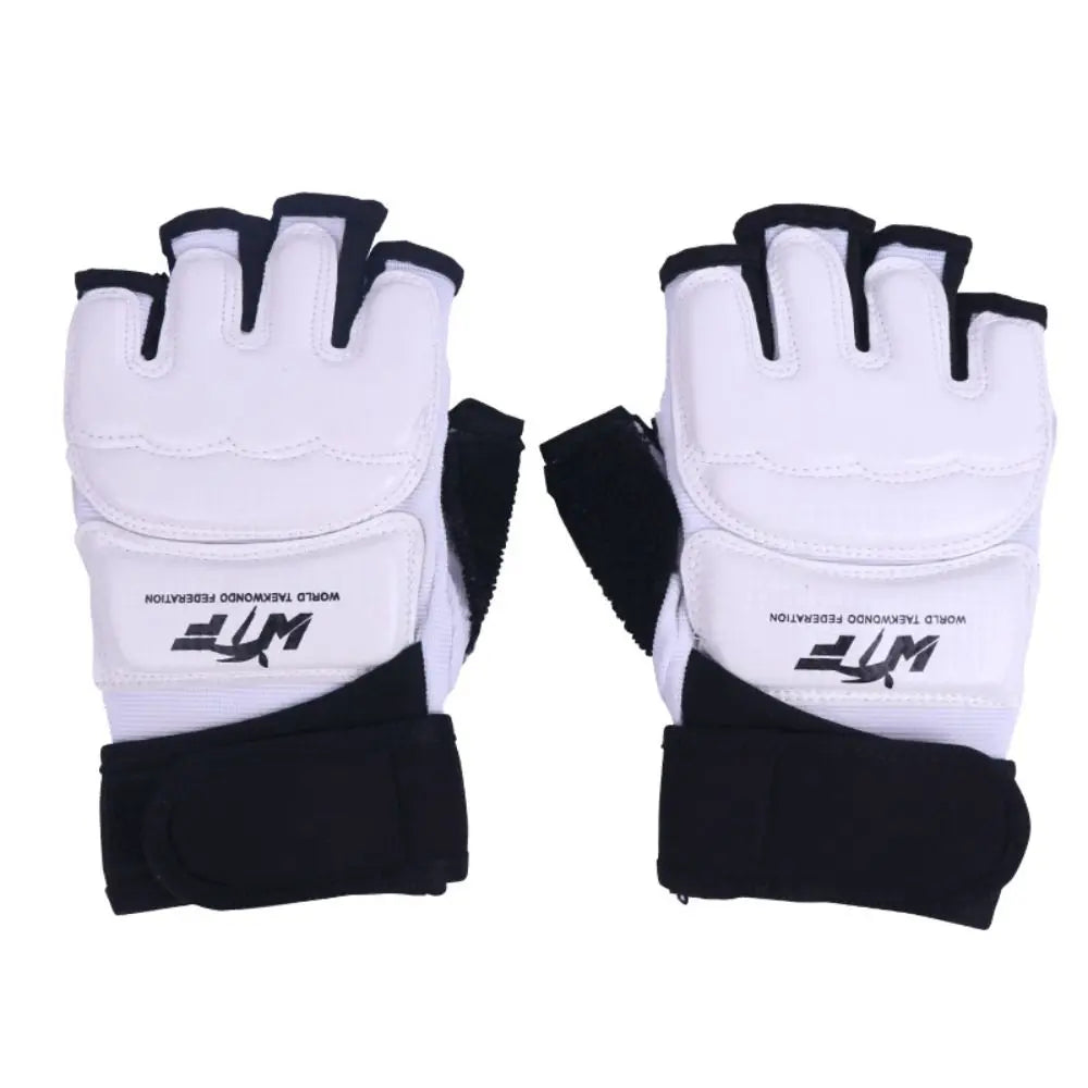 Half Finger Boxing Gloves PU Leather Foot Protector Taekwondo Gloves Karate Muay Thai Training Workout Gloves