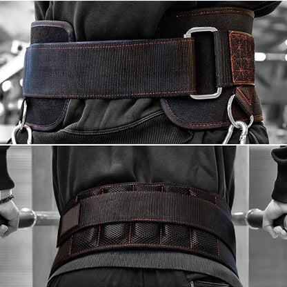 Fitness Adjustable EVA Pull-Up Dip Belt Barbell Dumbbell Weighlifting Belts Gym Squat Powerlifting Belt Back Brace