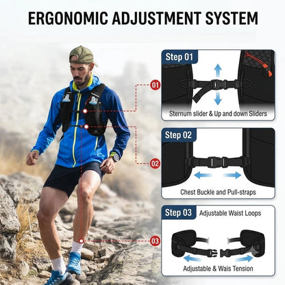 Lightweight Running Hydration Vest Reflective Trail Marathon Backpack with Bottle Pockets for Men Women Cycling Hiking
