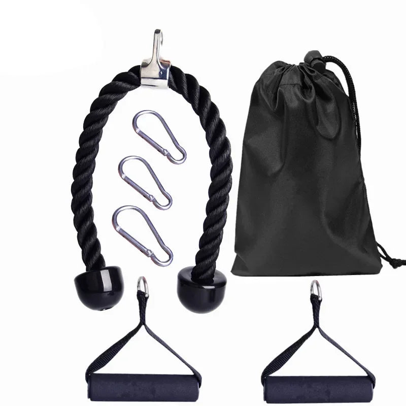 Gym Accessories Fitness Tricep Rope Cable Pull Down Rope Weights Handles For Workout Muscle Training Exercise